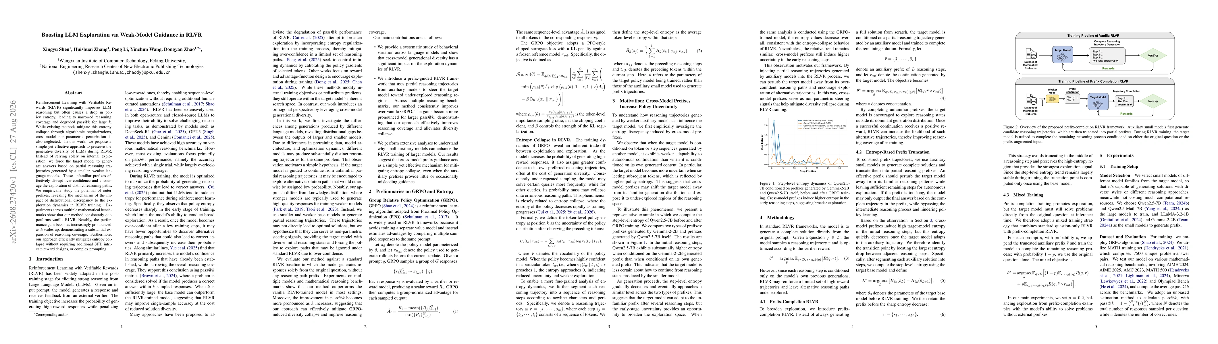 Thumbnail for Boosting LLM Exploration via Weak-Model Guidance in RLVR