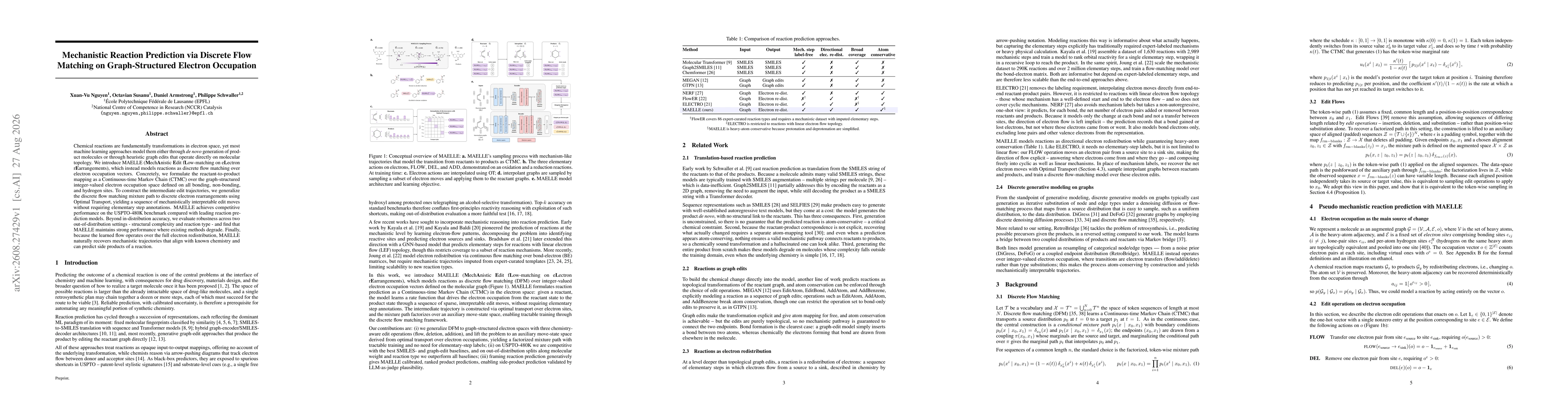 Thumbnail for Mechanistic Reaction Prediction via Discrete Flow Matching on Graph-Structured Electron Occupation