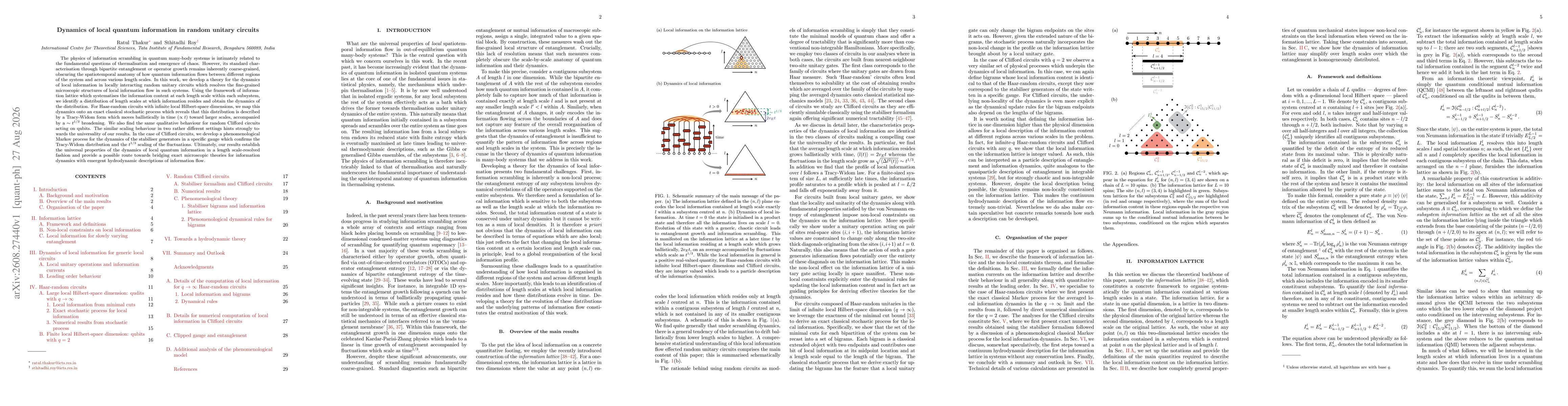 Thumbnail for Dynamics of local quantum information in random unitary circuits