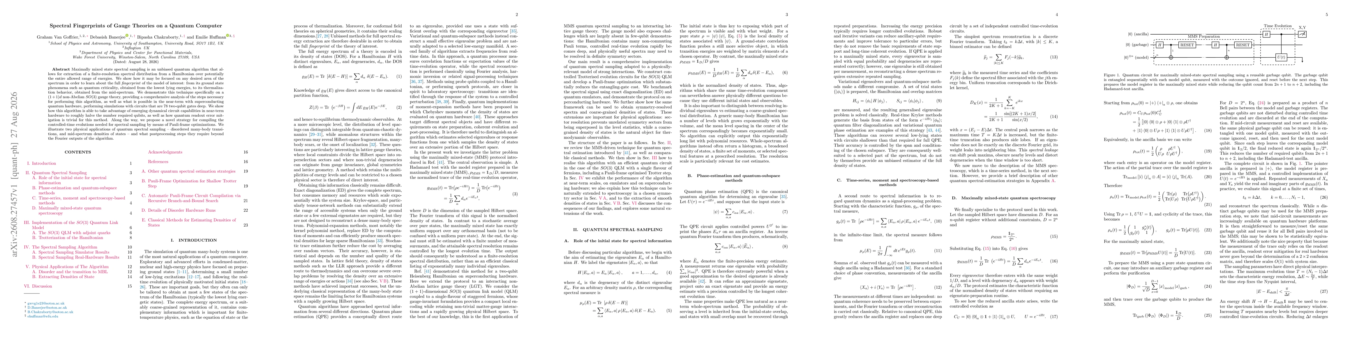 Thumbnail for Spectral Fingerprints of Gauge Theories on a Quantum Computer