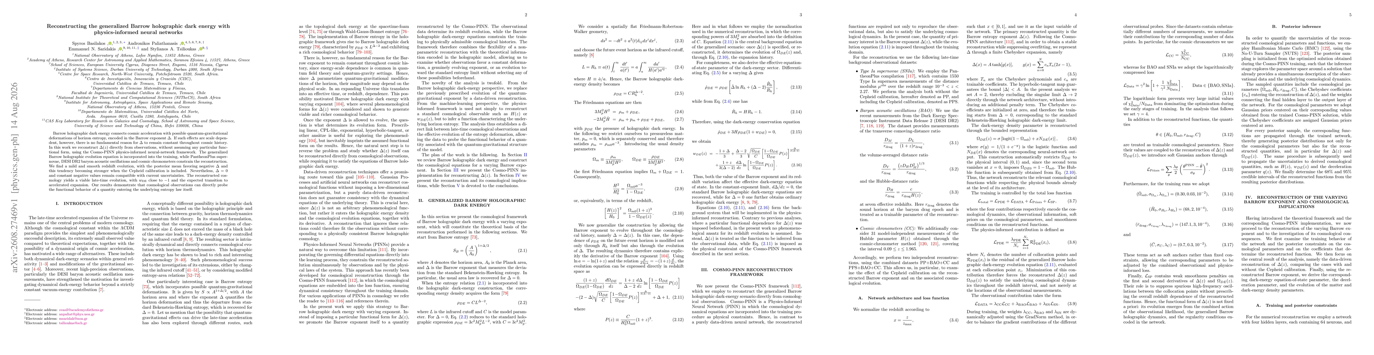 Thumbnail for Reconstructing the generalized Barrow holographic dark energy with physics-informed neural networks