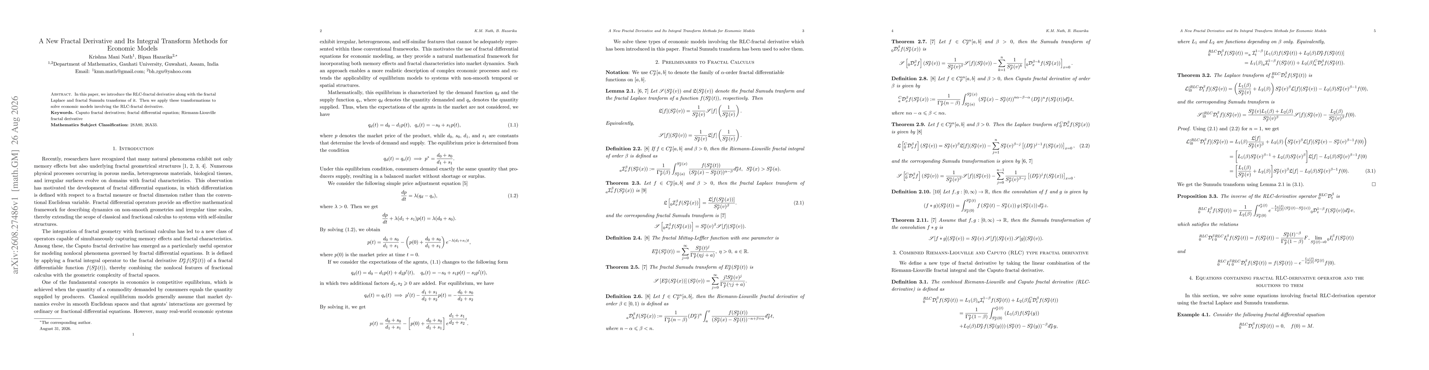 Thumbnail for A New Fractal Derivative and Its Integral Transform Methods for Economic Models