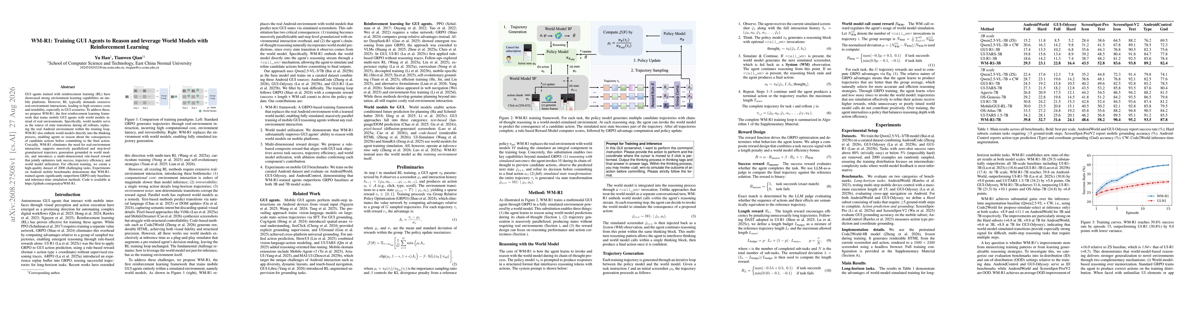 Thumbnail for WM-R1: Training GUI Agents to Reason and leverage World Models with Reinforcement Learning