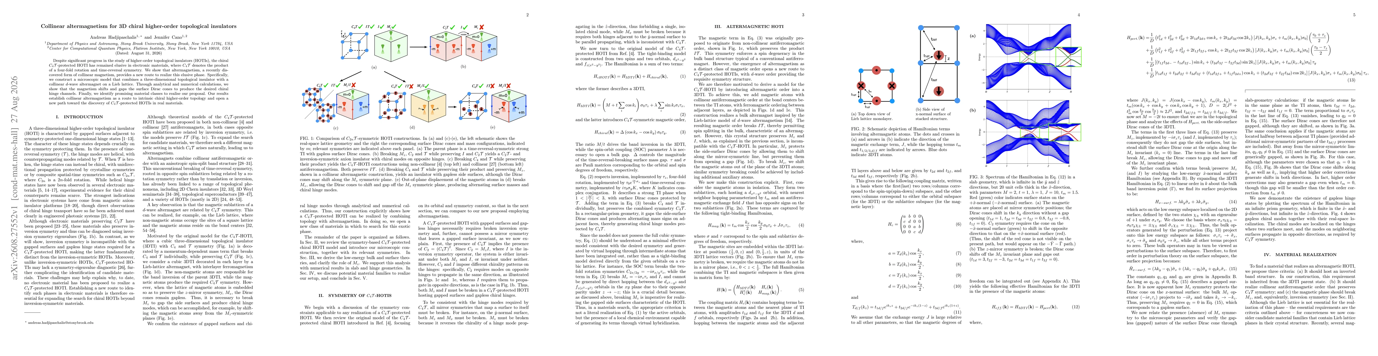 Thumbnail for Collinear altermagnetism for 3D chiral higher-order topological insulators