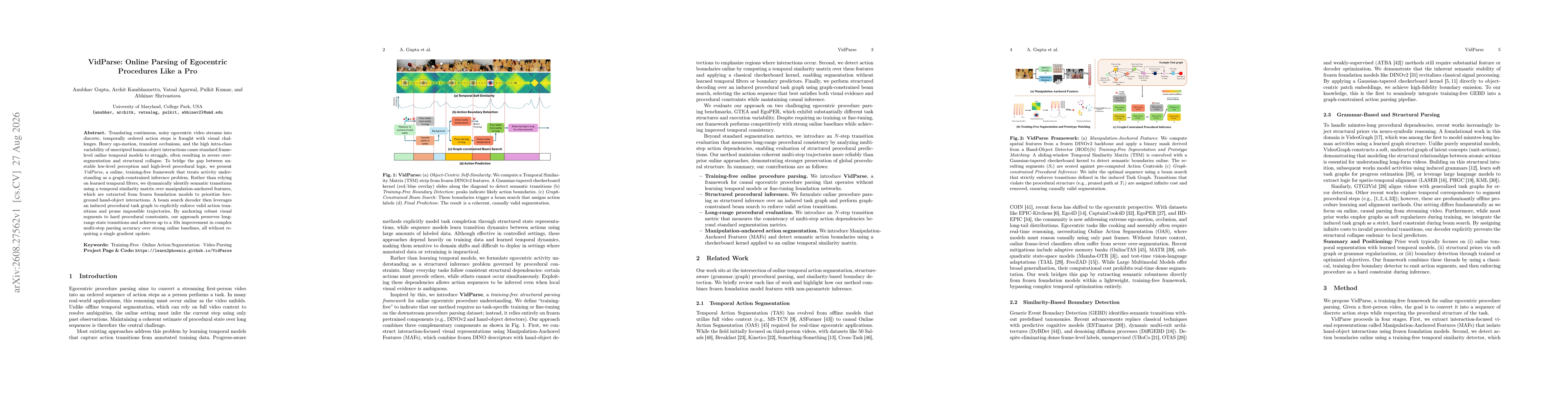Thumbnail for VidParse: Online Parsing of Egocentric Procedures Like a Pro