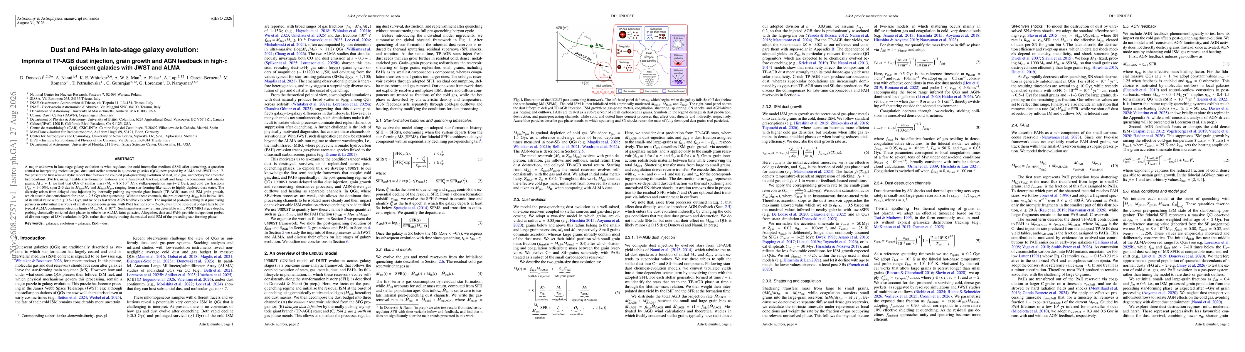 Thumbnail for Dust and PAHs in late-stage galaxy evolution: Imprints of TP-AGB dust injection, grain growth and AGN feedback in high-z quiescent galaxies with JWST and ALMA