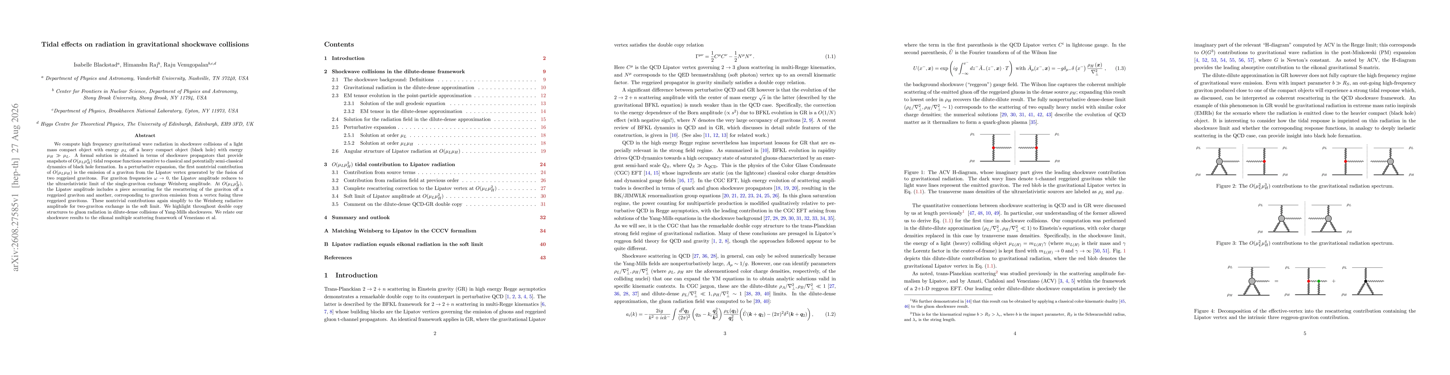 Thumbnail for Tidal effects on radiation in gravitational shockwave collisions