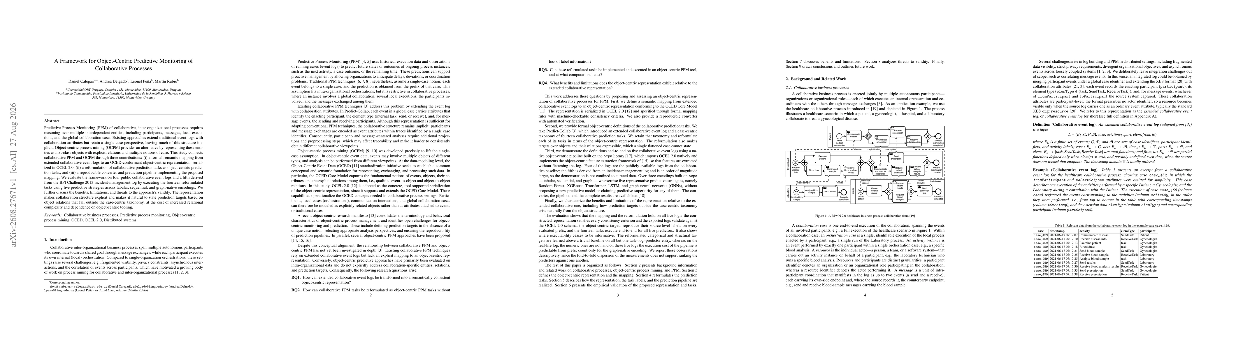 Thumbnail for A Framework for Object-Centric Predictive Monitoring of Collaborative Processes