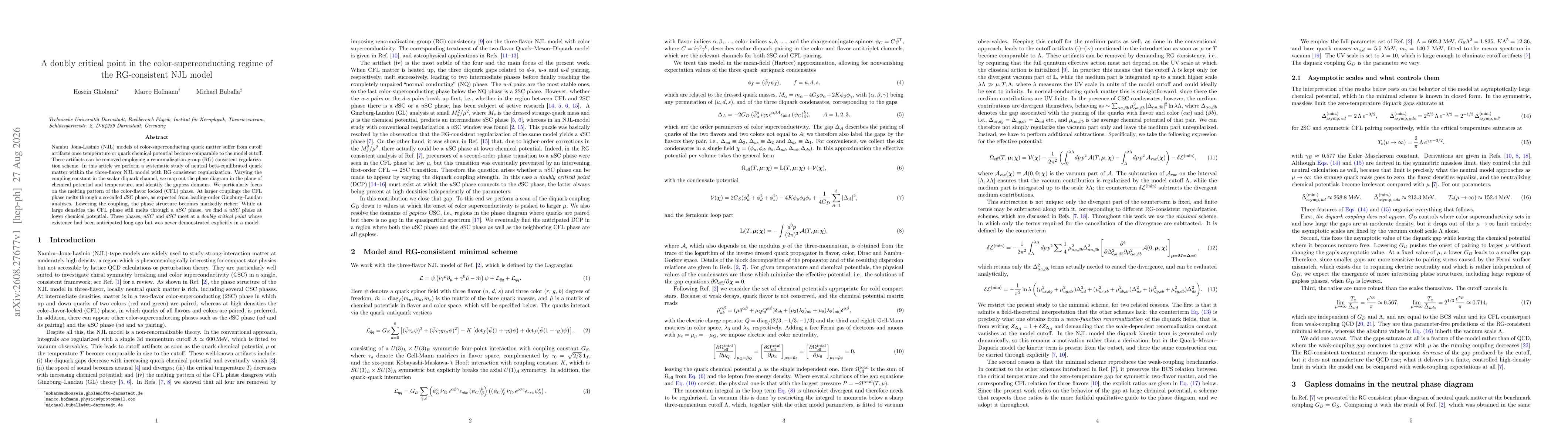 Thumbnail for A doubly critical point in the color-superconducting regime of the RG-consistent NJL model