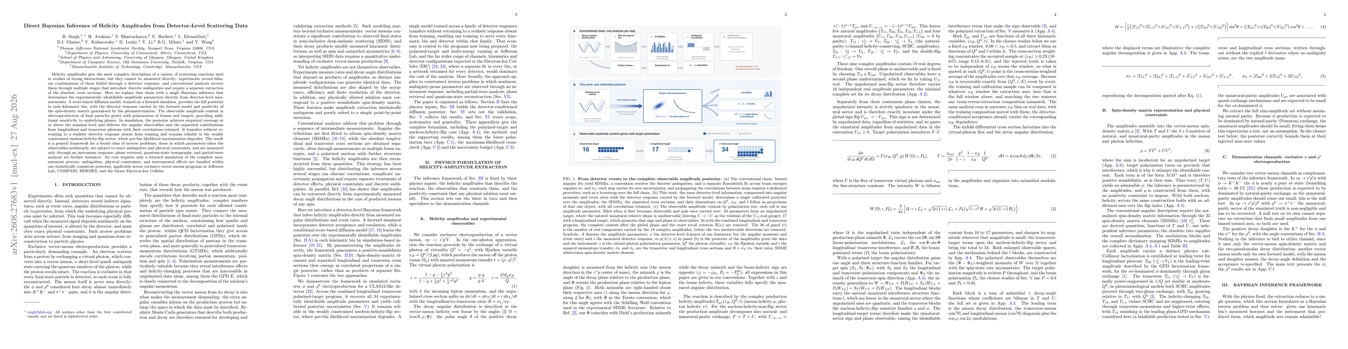 Thumbnail for Direct Bayesian Inference of Helicity Amplitudes from Detector-Level Scattering Data