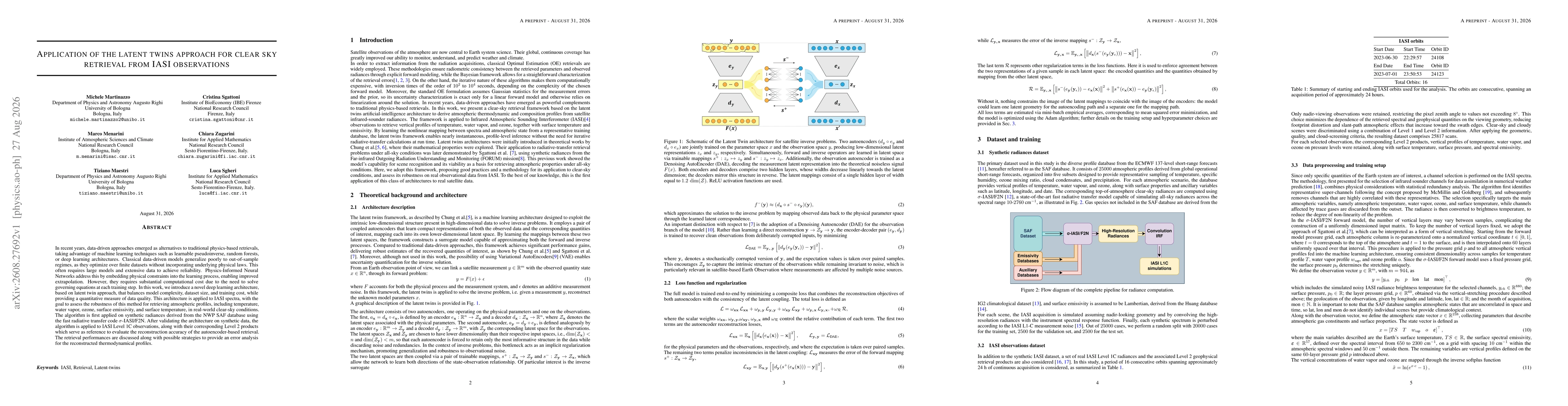 Thumbnail for Application of the latent twins approach for clear sky retrieval from IASI observations