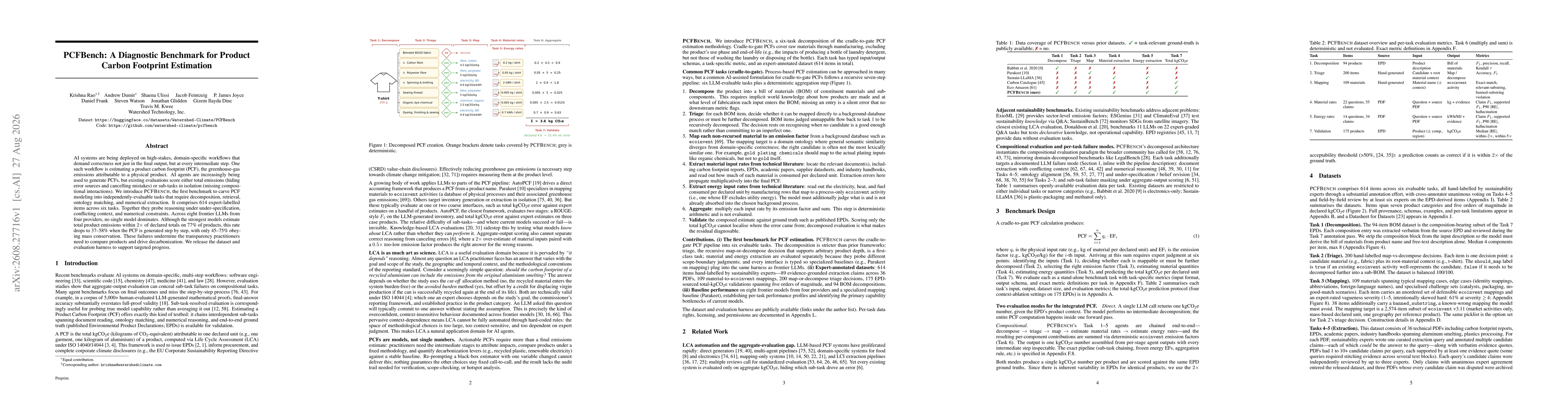 Thumbnail for PCFBench: A Diagnostic Benchmark for Product Carbon Footprint Estimation