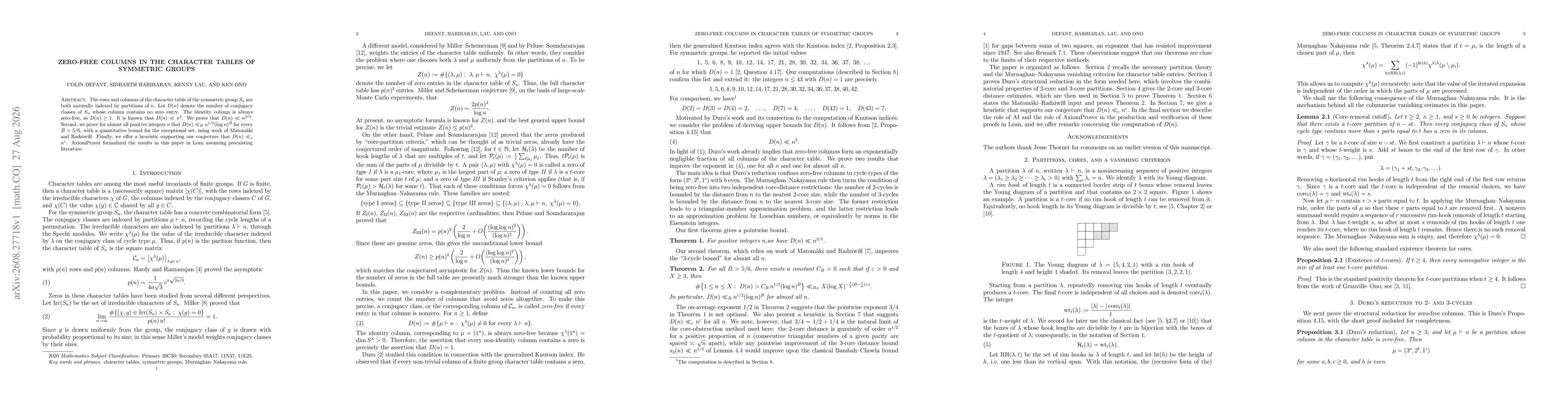 Thumbnail for Zero-free columns in character tables of symmetric groups