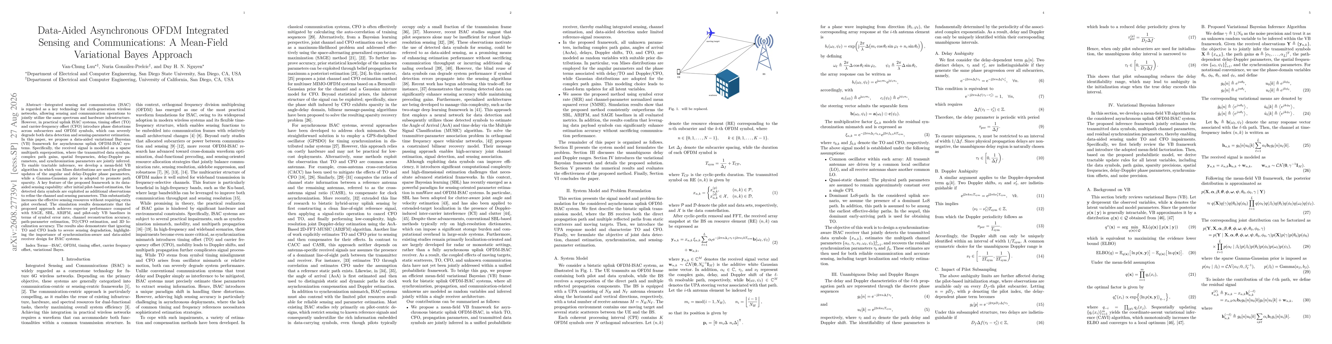 Thumbnail for Data-Aided Asynchronous OFDM Integrated Sensing and Communications: A Mean-Field Variational Bayes Approach