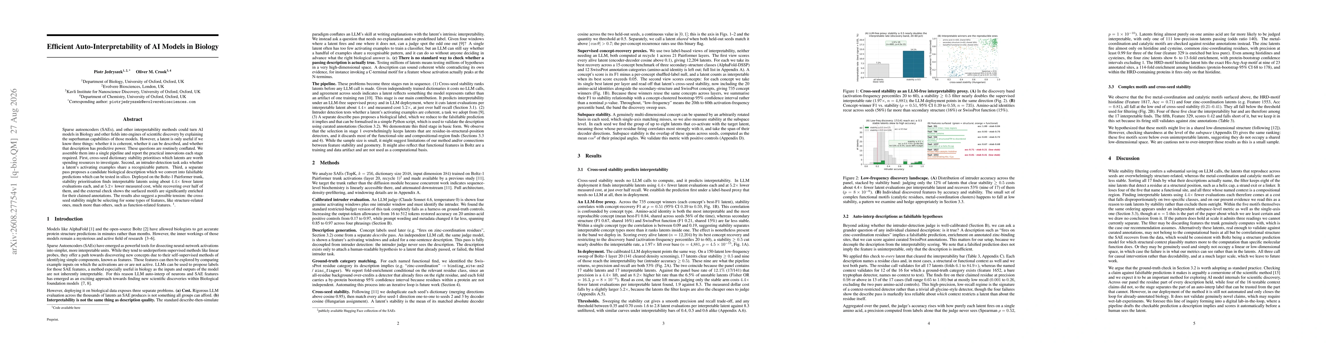 Thumbnail for Efficient Auto-Interpretability of AI Models in Biology