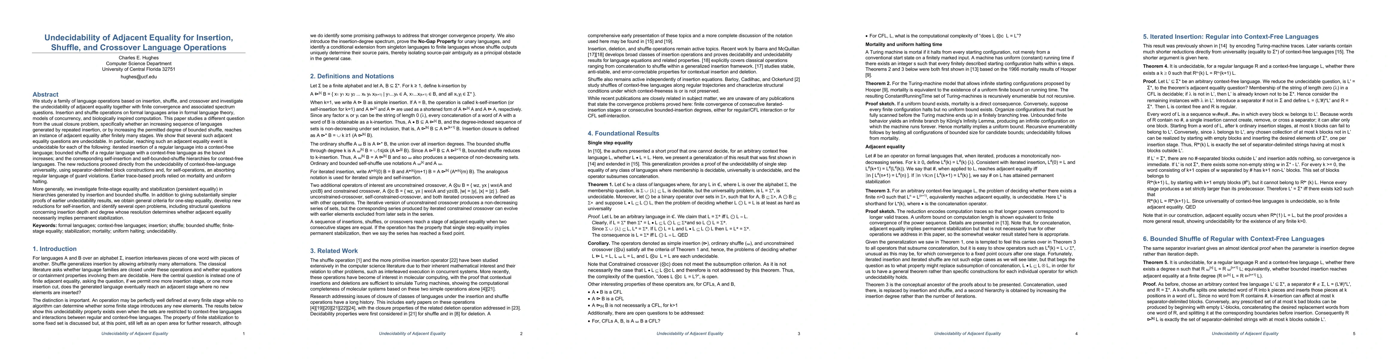 Thumbnail for Undecidability of Adjacent Equality for Insertion, Shuffle, and Crossover Language Operations