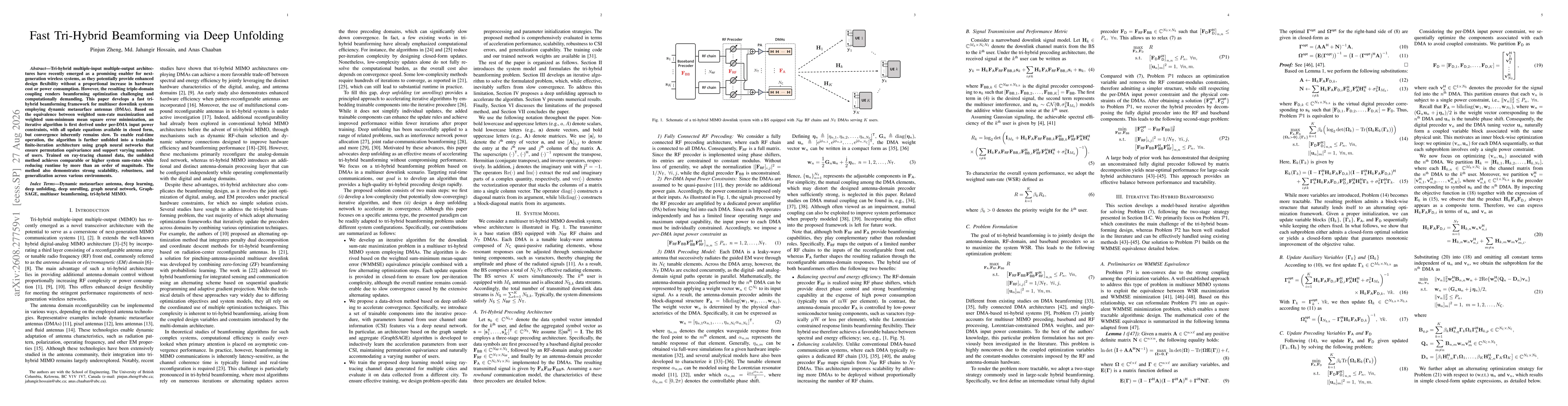 Thumbnail for Fast Tri-Hybrid Beamforming via Deep Unfolding