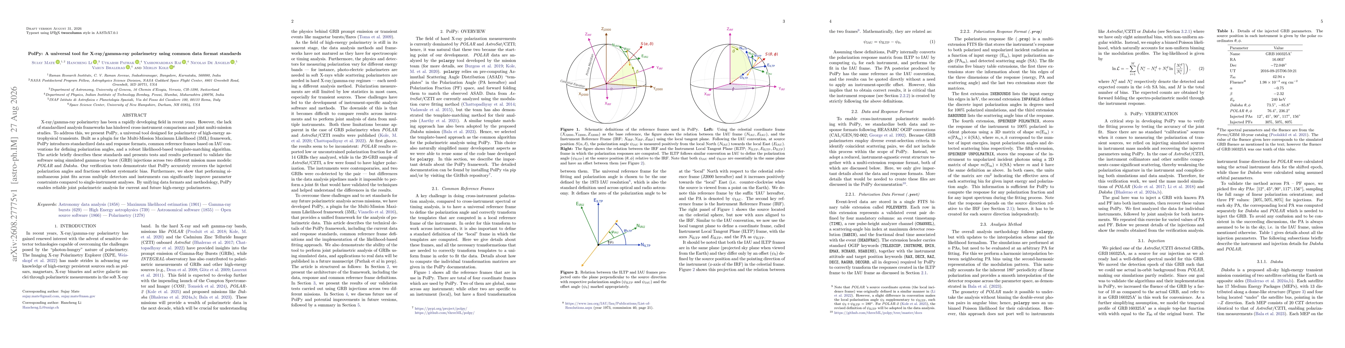 Thumbnail for PolPy: A universal tool for X-ray/gamma-ray polarimetry using common data format standards
