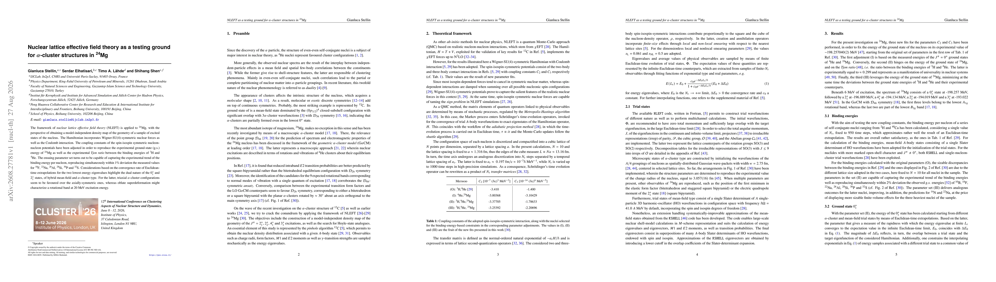 Thumbnail for Nuclear lattice effective field theory as a testing ground for $α$-cluster structures in ${}^{24}\mathrm{Mg}$