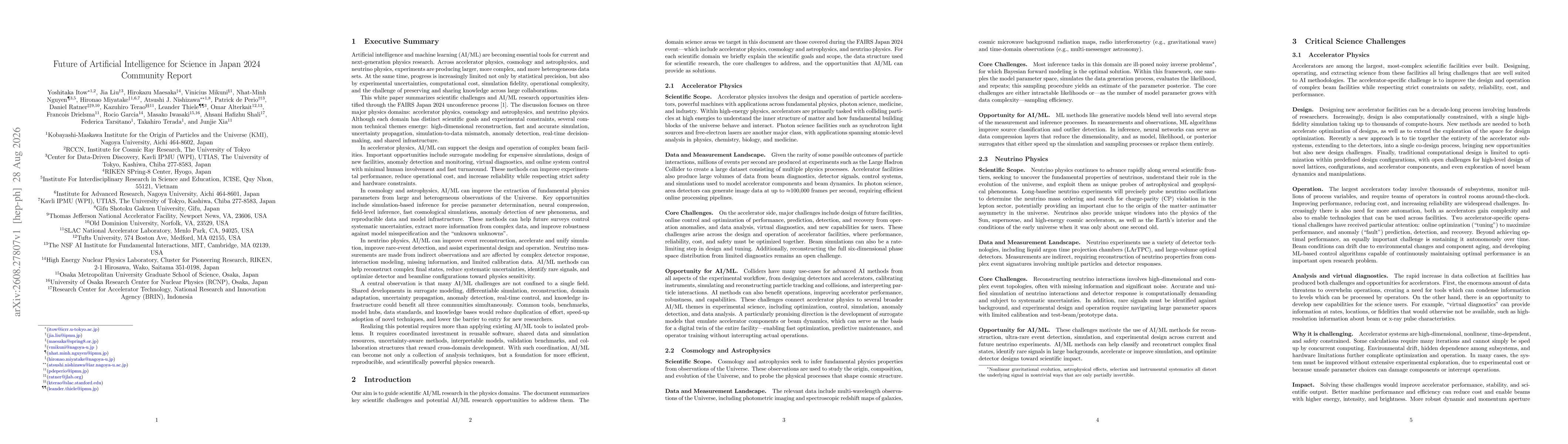 Thumbnail for Future of Artificial Intelligence for Science in Japan 2024 Community Report