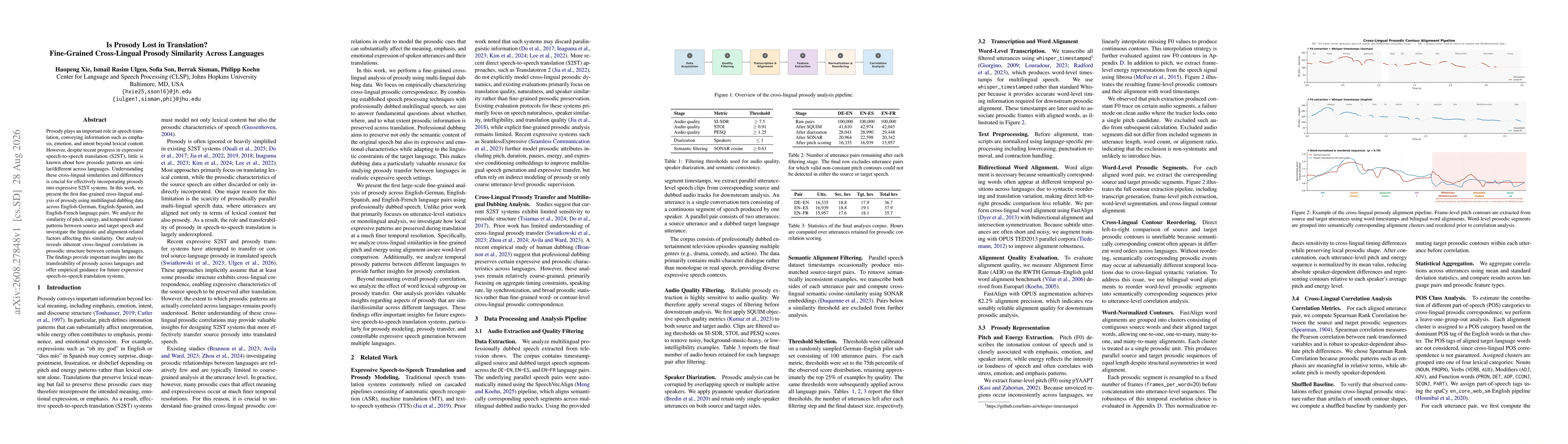Thumbnail for Is Prosody Lost in Translation? Fine-Grained Cross-Lingual Prosody Similarity Across Languages