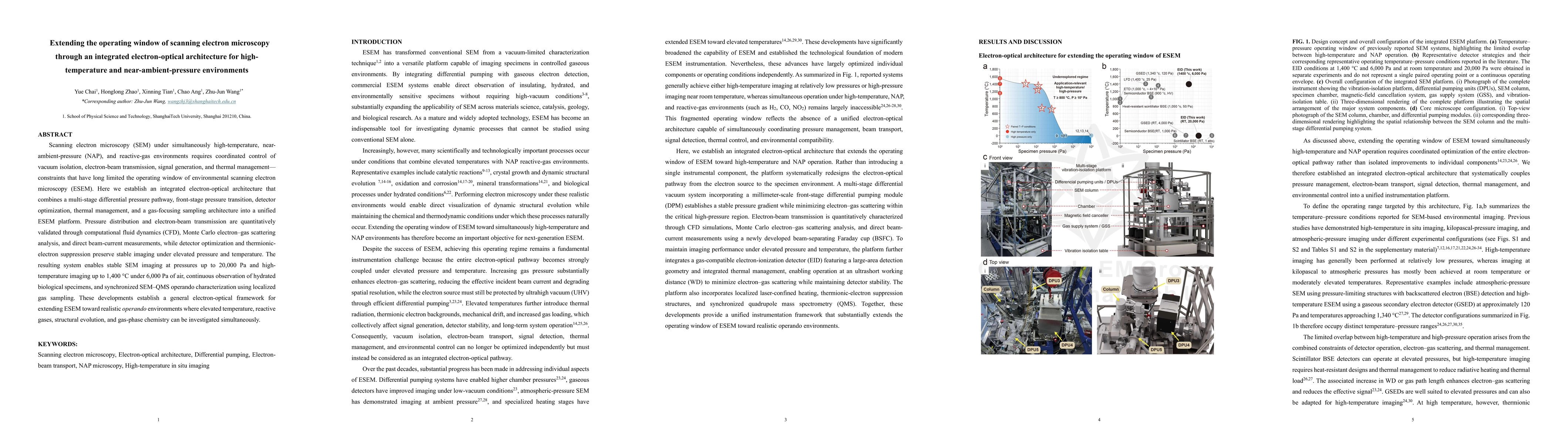 Thumbnail for Extending the operating window of scanning electron microscopy through an integrated electron-optical architecture for high-temperature and near-ambient-pressure environments