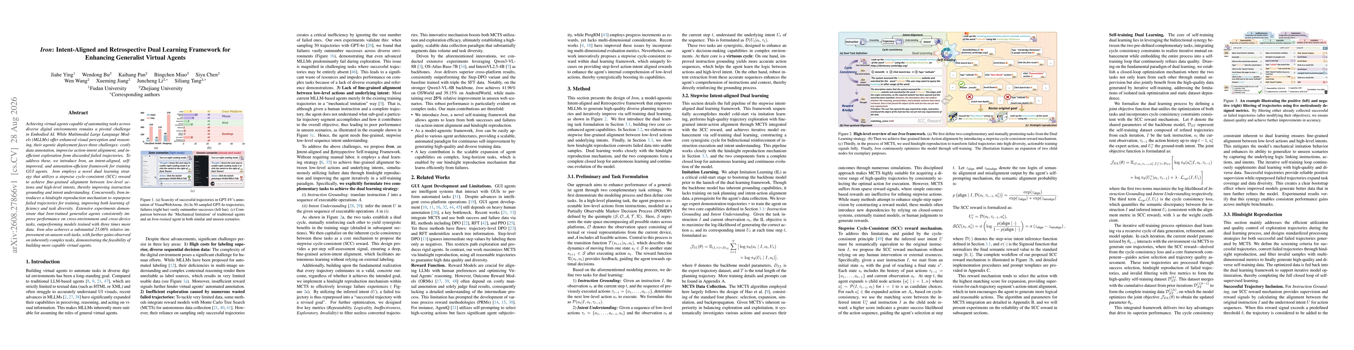Thumbnail for Iron: Intent-Aligned and Retrospective Dual Learning Framework for Enhancing Generalist Virtual Agents