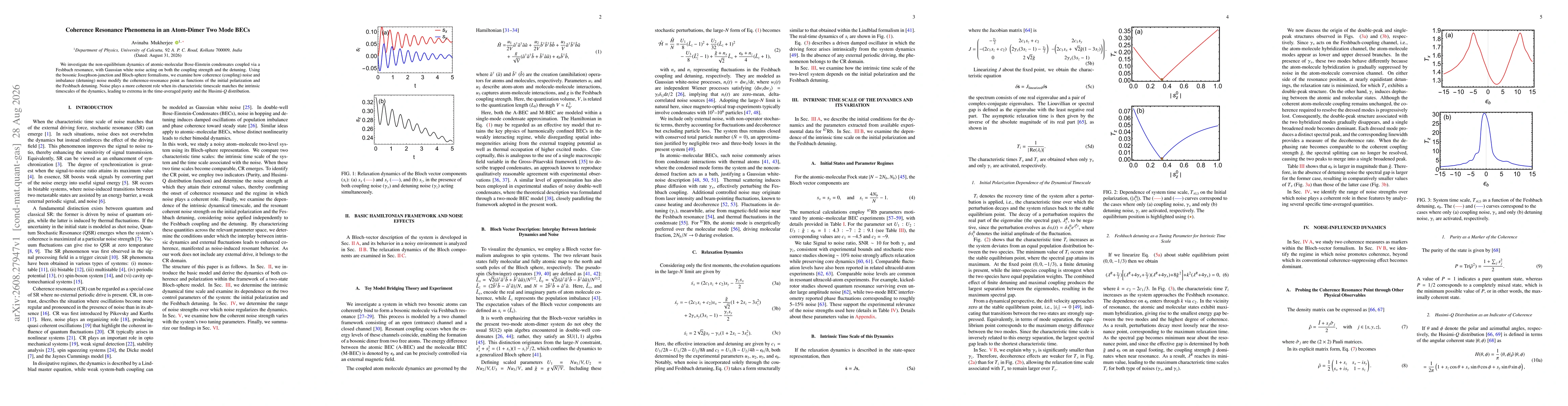 Thumbnail for Coherence Resonance Phenomena in an Atom-Dimer Two Mode BECs