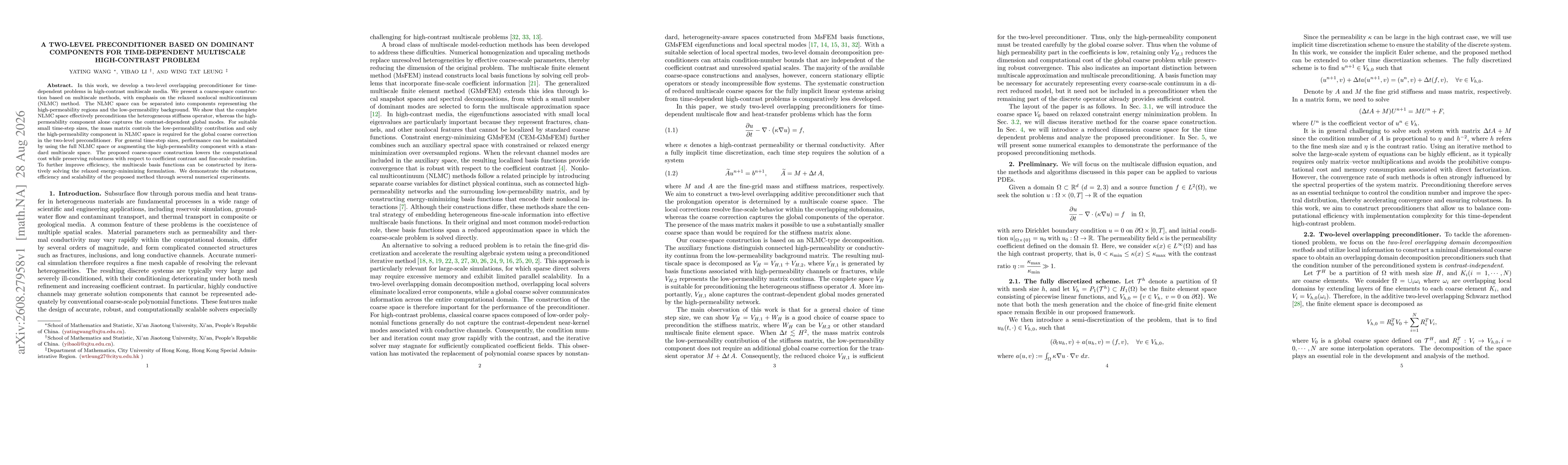 Thumbnail for A Two-Level Preconditioner Based on Dominant Components for Time-Dependent Multiscale High-Contrast Problem