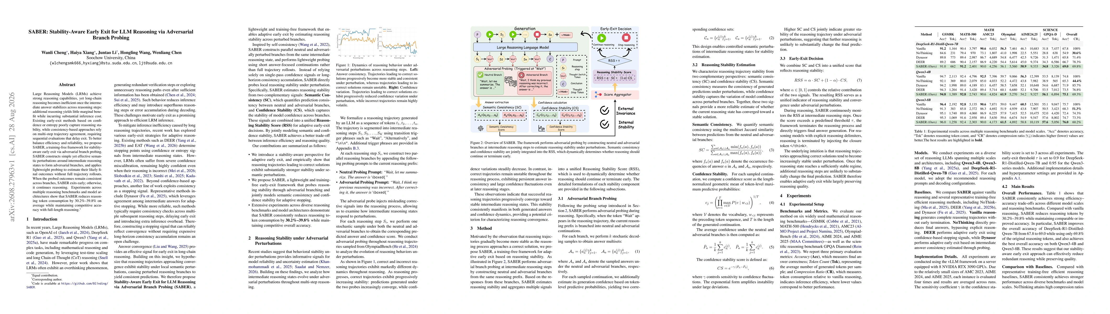 Thumbnail for SABER: Stability-Aware Early Exit for LLM Reasoning via Adversarial Branch Probing