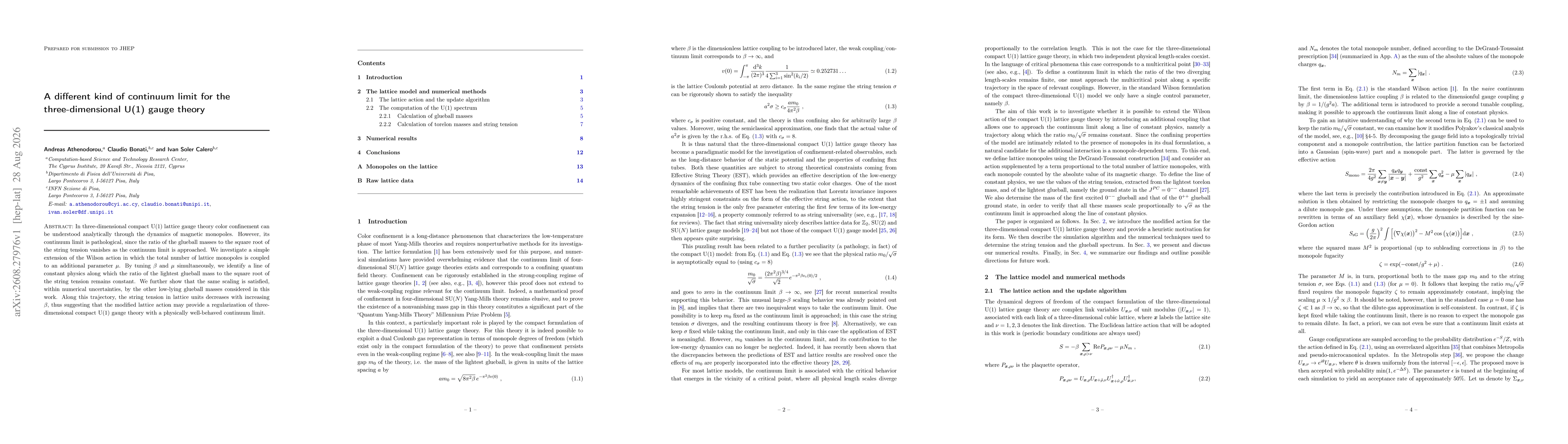 Thumbnail for A different kind of continuum limit for the three-dimensional U(1) gauge theory