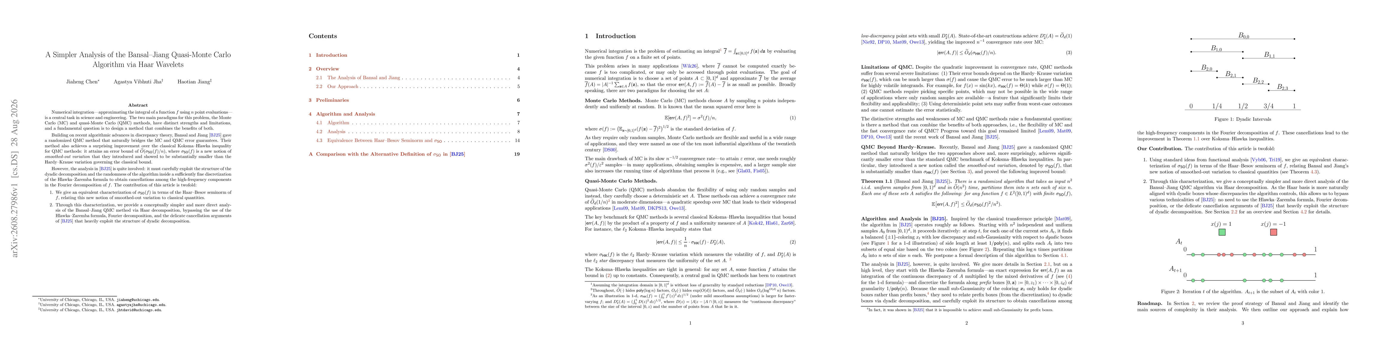 Thumbnail for A Simpler Analysis of the Bansal-Jiang Quasi Monte-Carlo Algorithm via Haar Wavelets