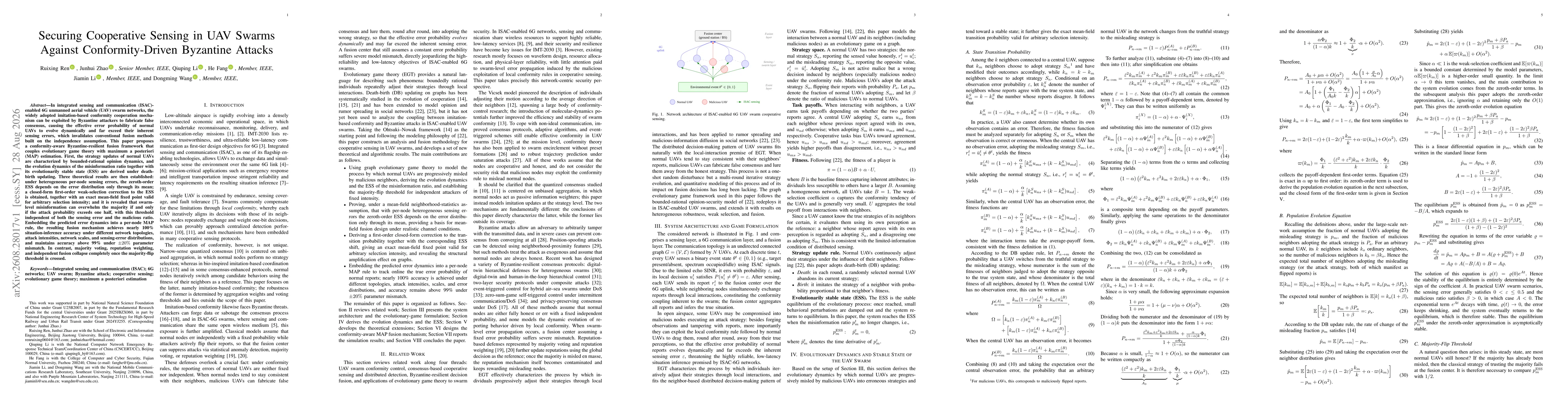 Thumbnail for Securing Cooperative Sensing in UAV Swarms Against Conformity-Driven Byzantine Attacks