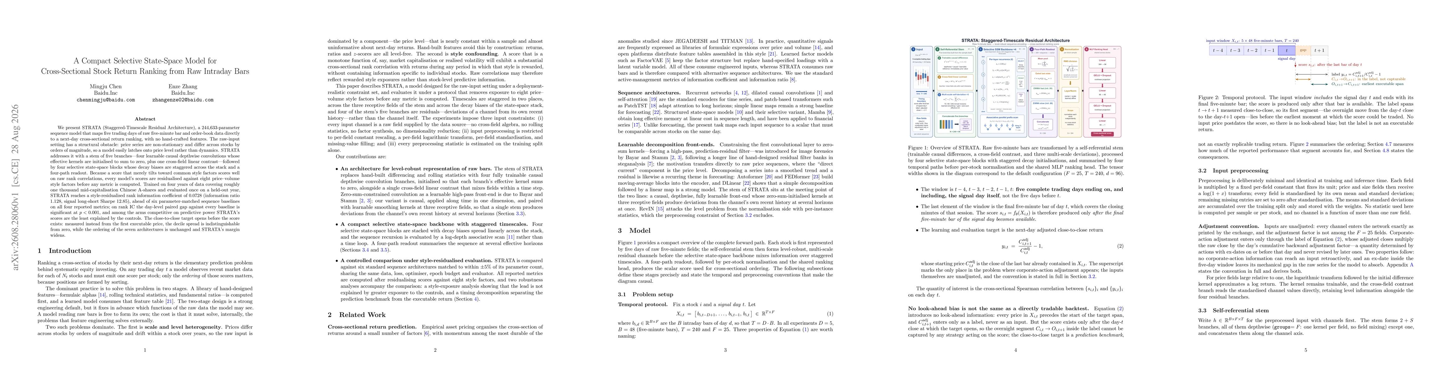 Thumbnail for A Compact Selective State-Space Model for Cross-Sectional Stock Return Ranking from Raw Intraday Bars