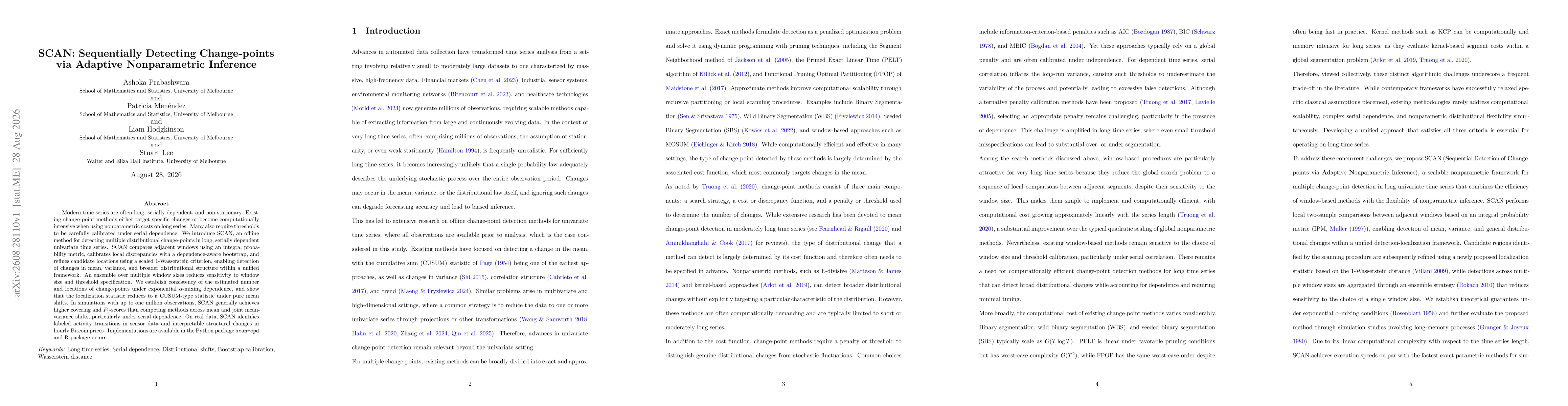 Thumbnail for SCAN: Sequentially Detecting Change-points via Adaptive Nonparametric Inference