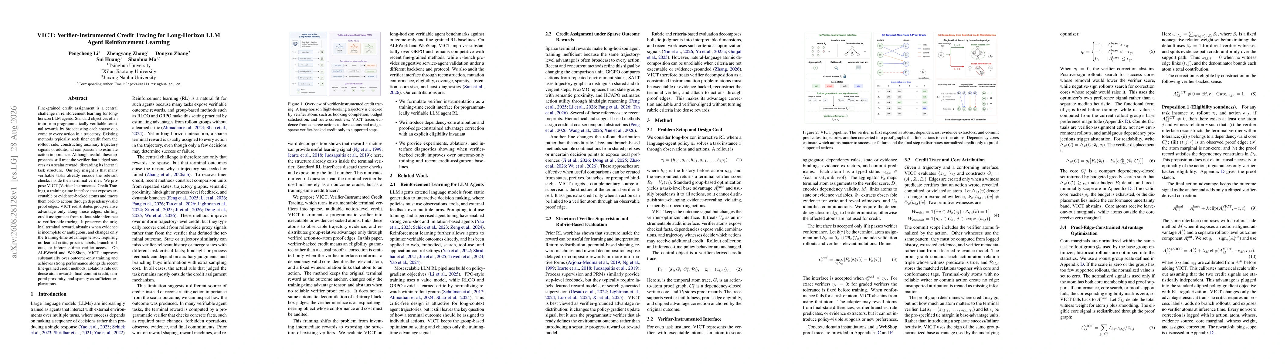 Thumbnail for VICT: Verifier-Instrumented Credit Tracing for Long-Horizon LLM Agent Reinforcement Learning