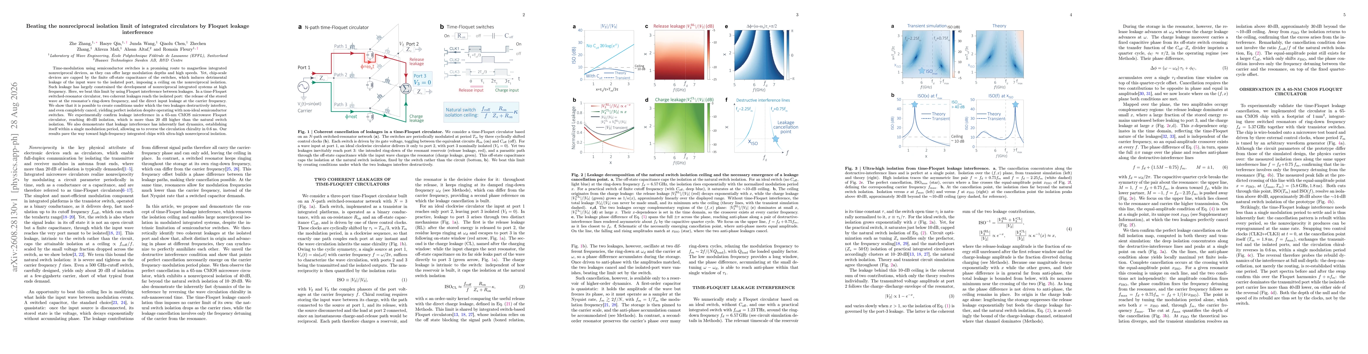Thumbnail for Beating the nonreciprocal isolation limit of integrated circulators by Floquet leakage interference