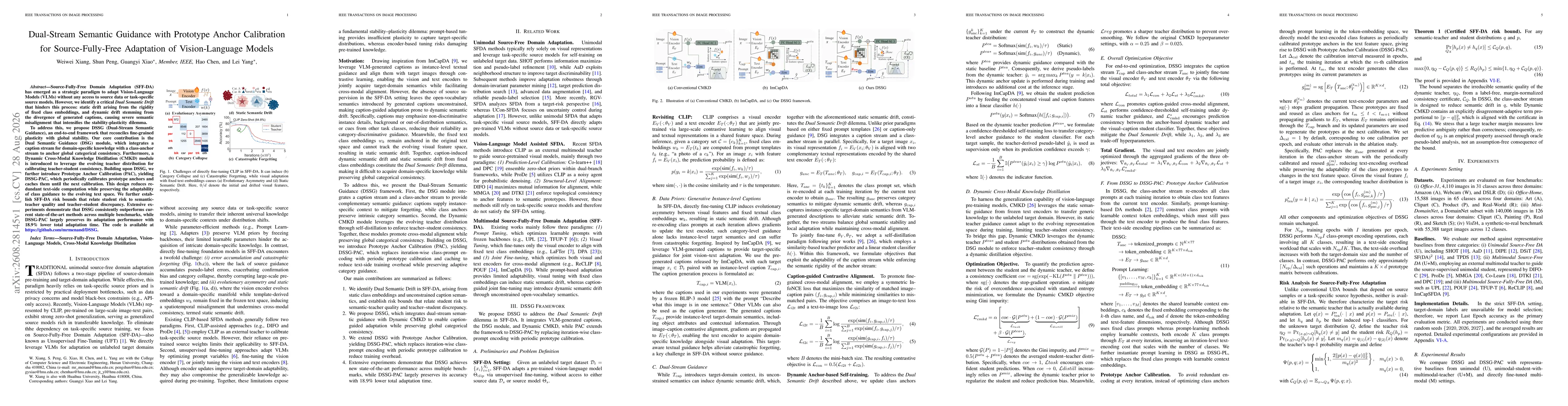 Thumbnail for Dual-Stream Semantic Guidance with Prototype Anchor Calibration for Source-Fully-Free Adaptation of Vision-Language Models