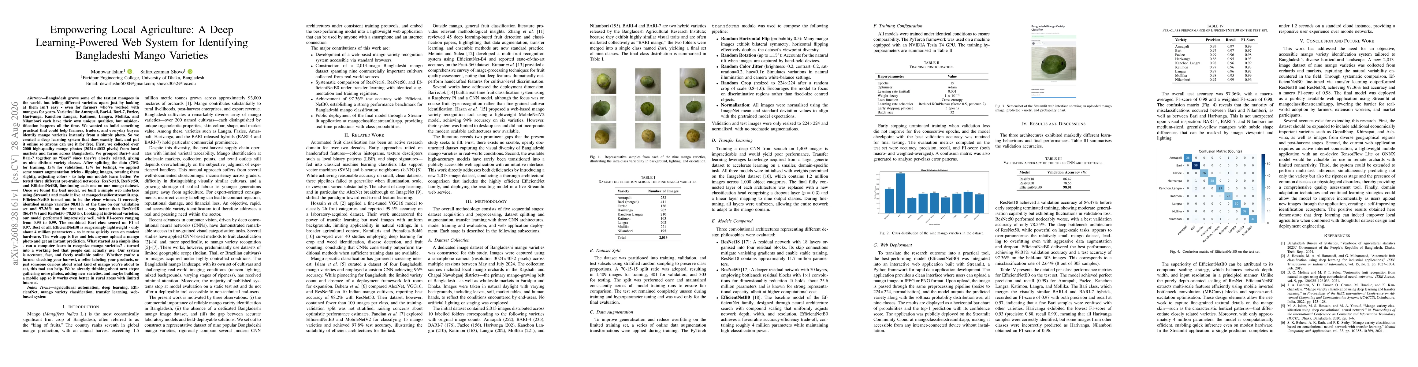 Thumbnail for Empowering Local Agriculture: A Deep Learning-Powered Web System for Identifying Bangladeshi Mango Varieties