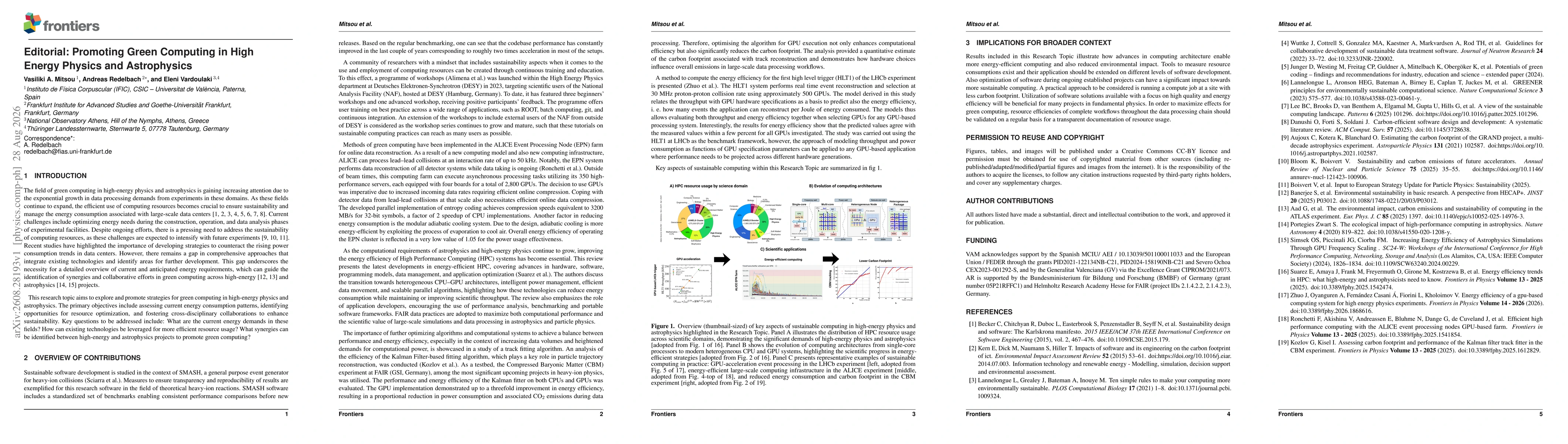 Thumbnail for Editorial: Promoting Green Computing in High Energy Physics and Astrophysics