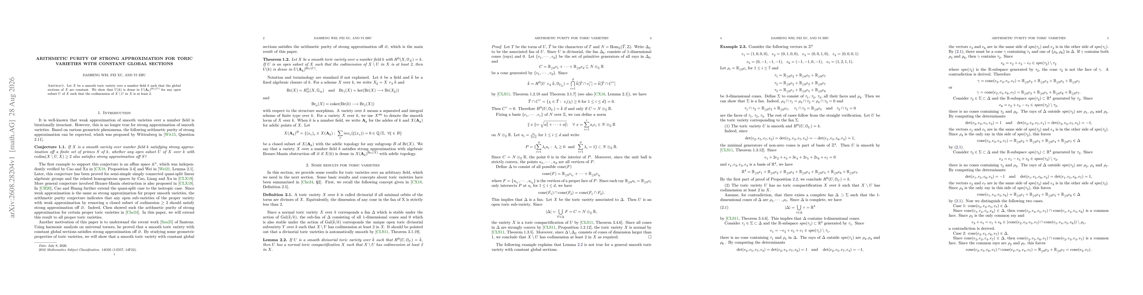 Thumbnail for Arithmetic purity of strong approximation for toric varieties with constant global sections