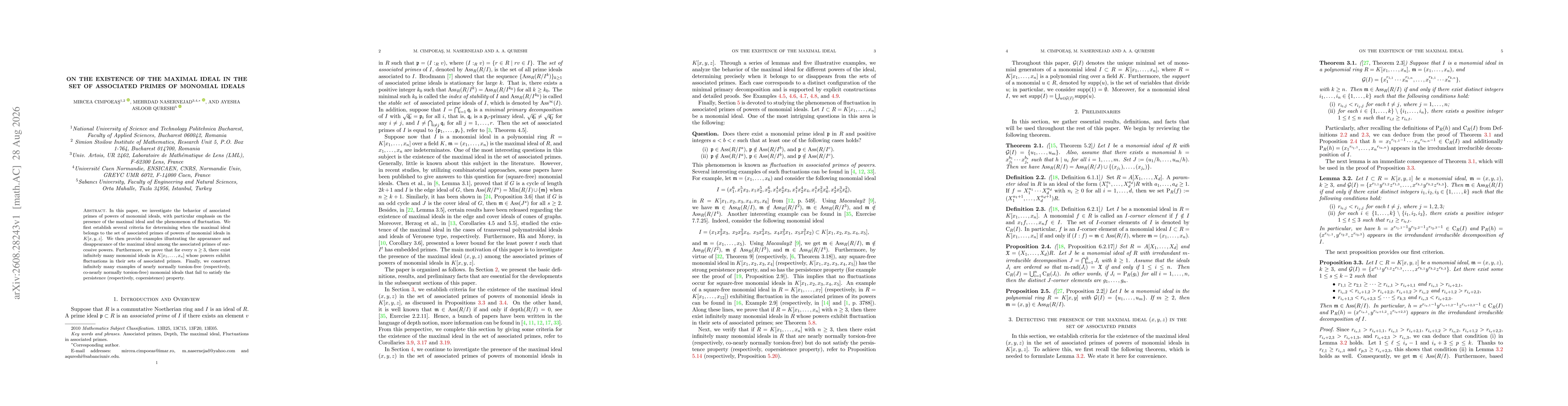 Thumbnail for On the existence of the maximal ideal in the set of associated primes of monomial ideals
