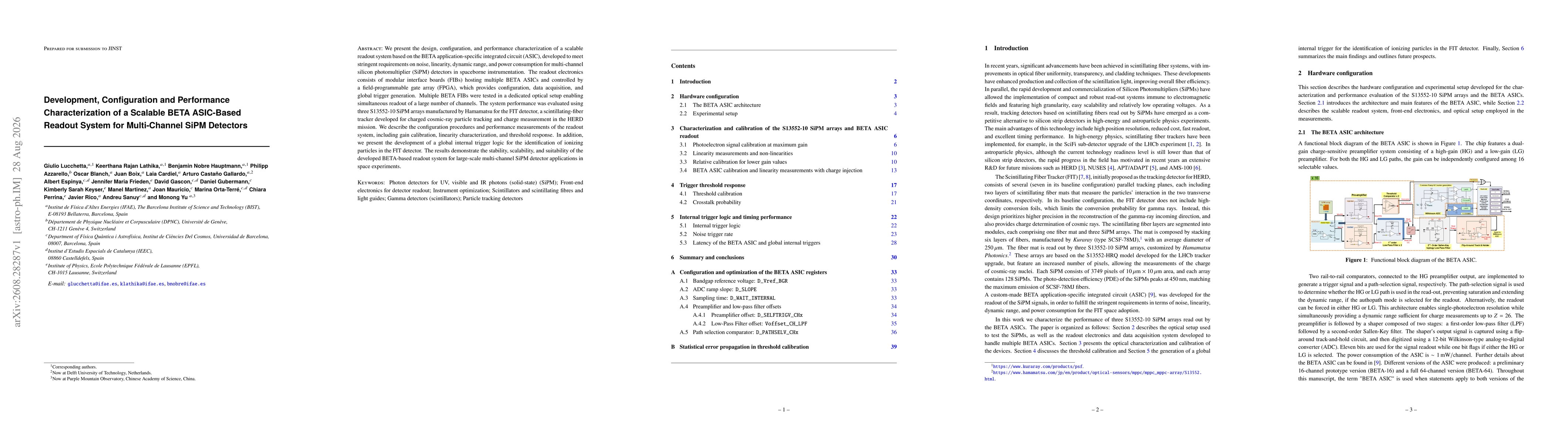 Thumbnail for Development, Configuration and Performance Characterization of a Scalable BETA ASIC-Based Readout System for Multi-Channel SiPM Detectors
