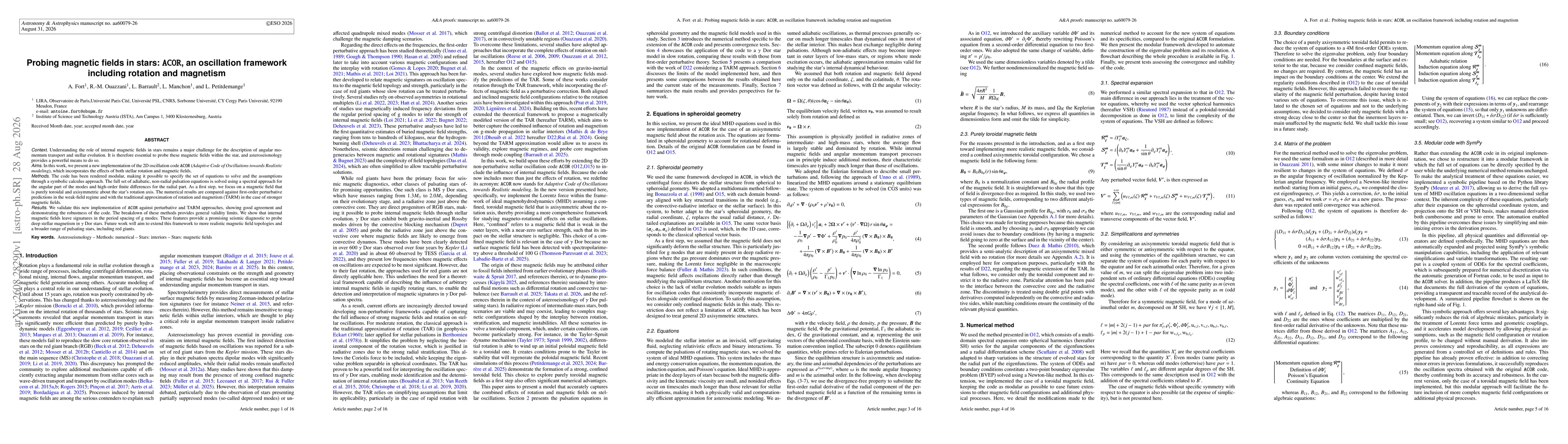 Thumbnail for Probing magnetic fields in stars: A 2D oscillation framework including rotation and magnetism