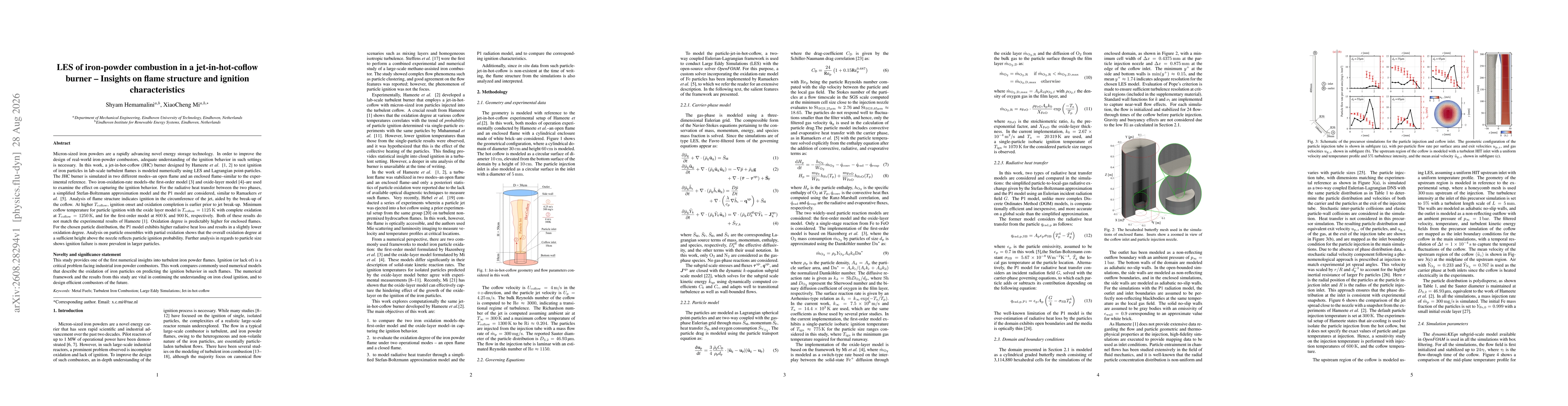 Thumbnail for LES of iron-powder combustion in a jet-in-hot-coflow burner - Insights on flame structure and ignition characteristics