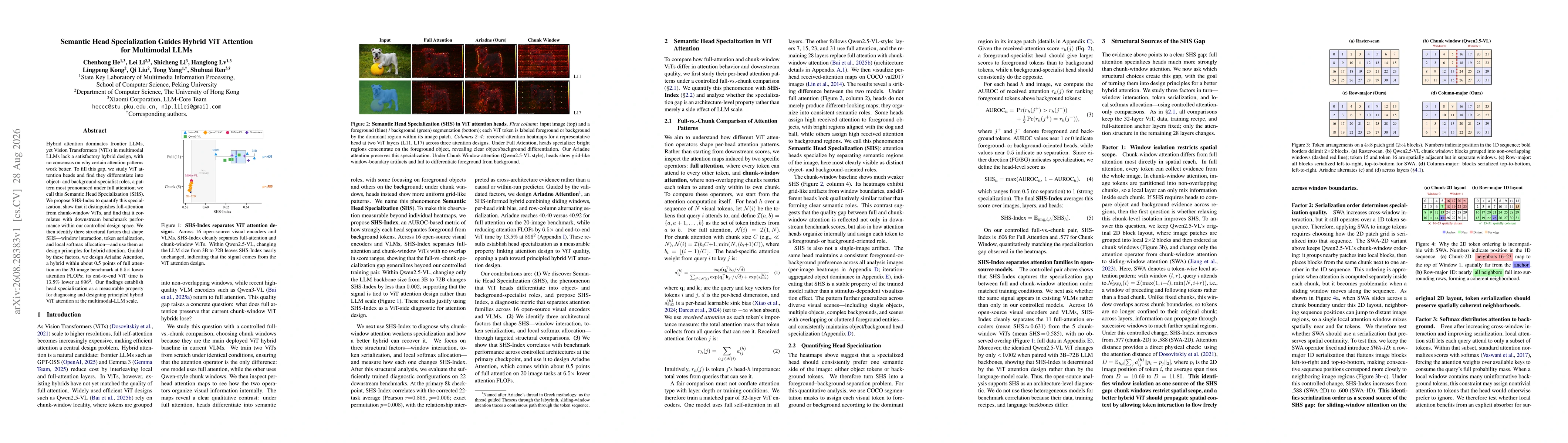 Thumbnail for Semantic Head Specialization Guides Hybrid ViT Attention for Multimodal LLMs