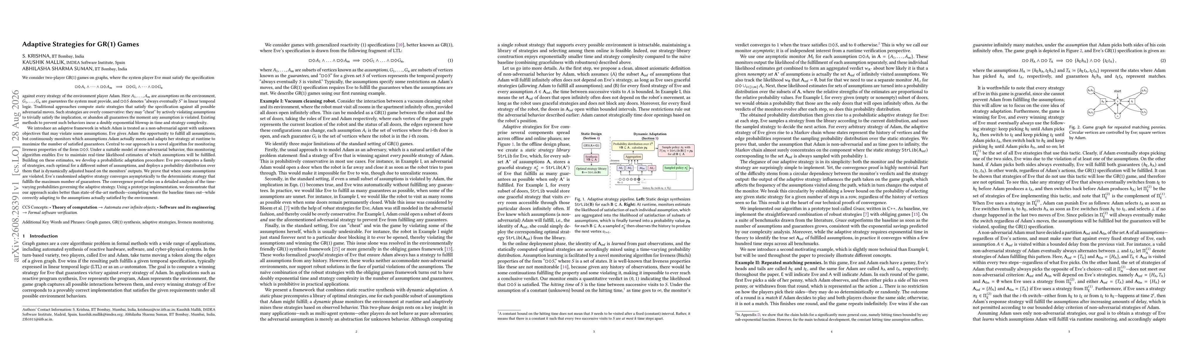 Thumbnail for Adaptive Strategies for GR(1) Games