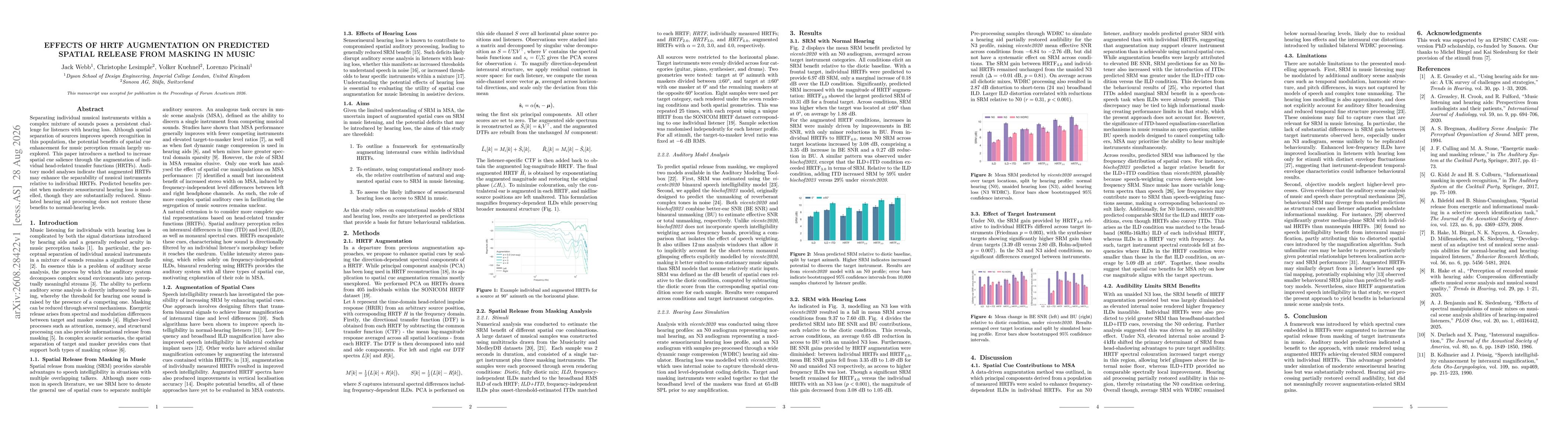 Thumbnail for Effects of HRTF Augmentation on Predicted Spatial Release from Masking in Music