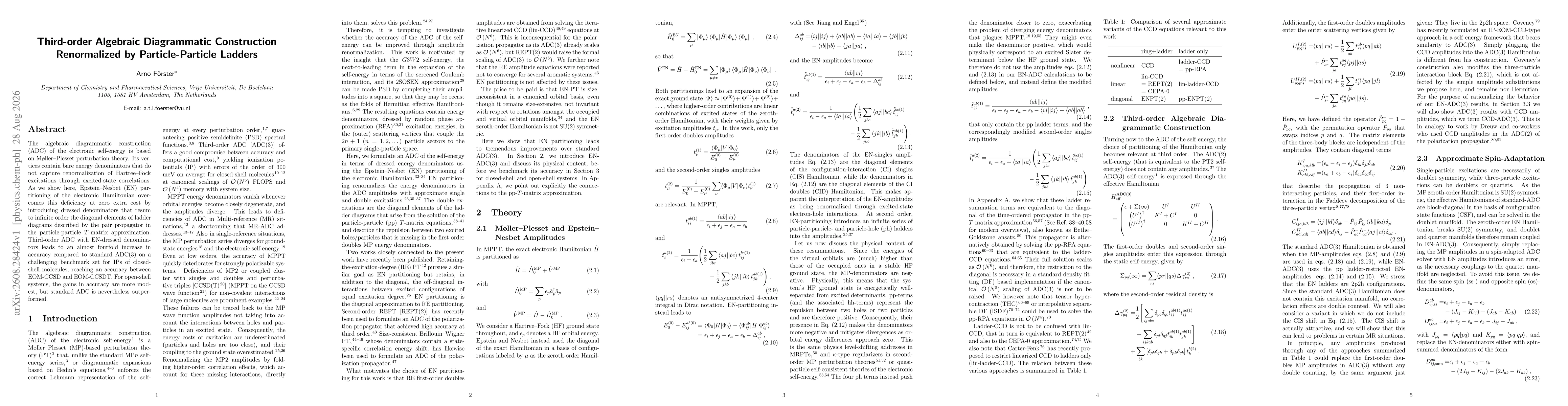 Thumbnail for Third-order Algebraic Diagrammatic Construction Renormalized by Particle-Particle Ladders