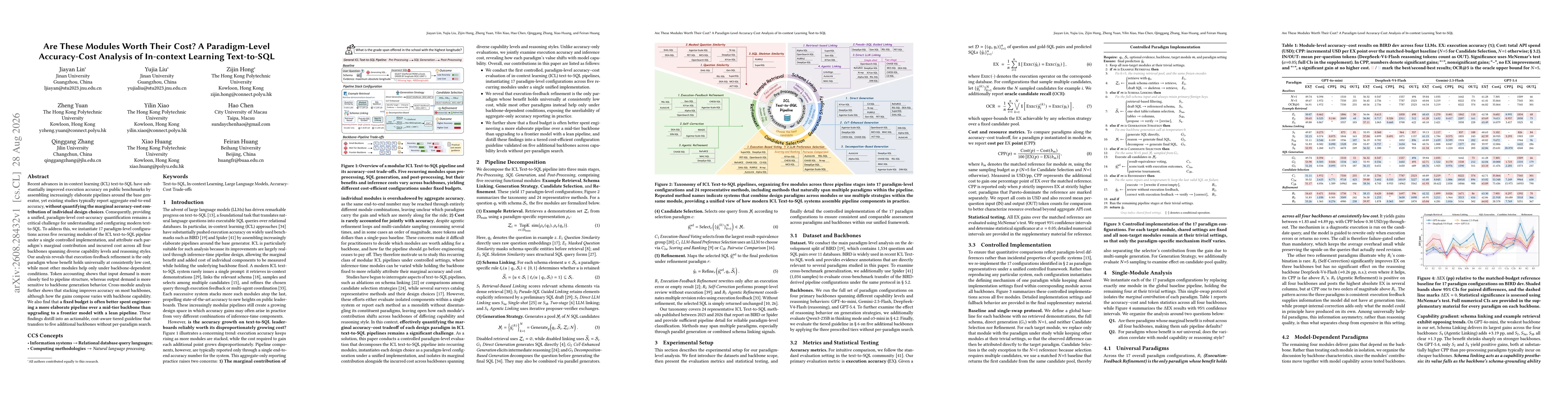 Thumbnail for Are These Modules Worth Their Cost? A Paradigm-Level Accuracy-Cost Analysis of In-context Learning Text-to-SQL